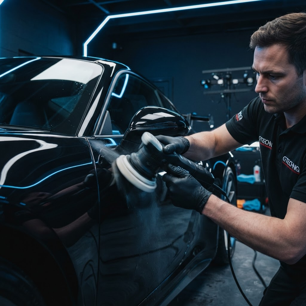 Zone de carrosserie protégée par un film transparent